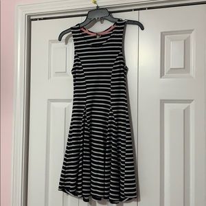 Black and white striped dress